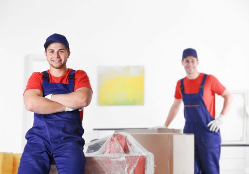 Office furniture and equipment prepared for a business move in Harrow