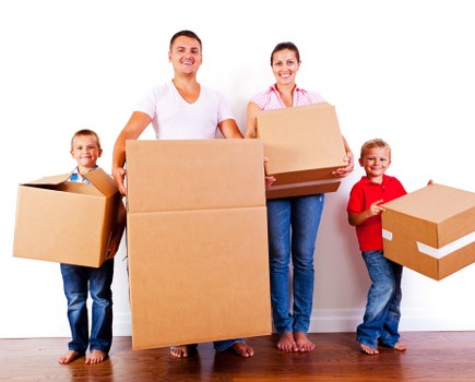 Preparing boxes and furniture for a Harrow van move