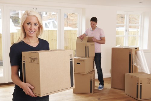 Packed boxes and moving preparation in Harrow