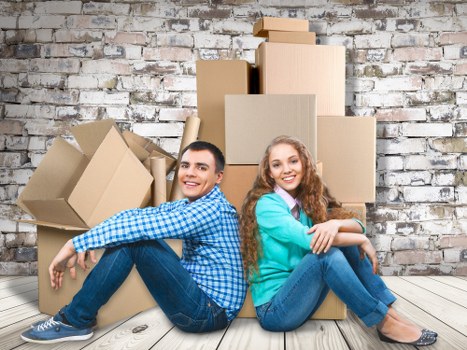 Boxes and household items ready for moving day